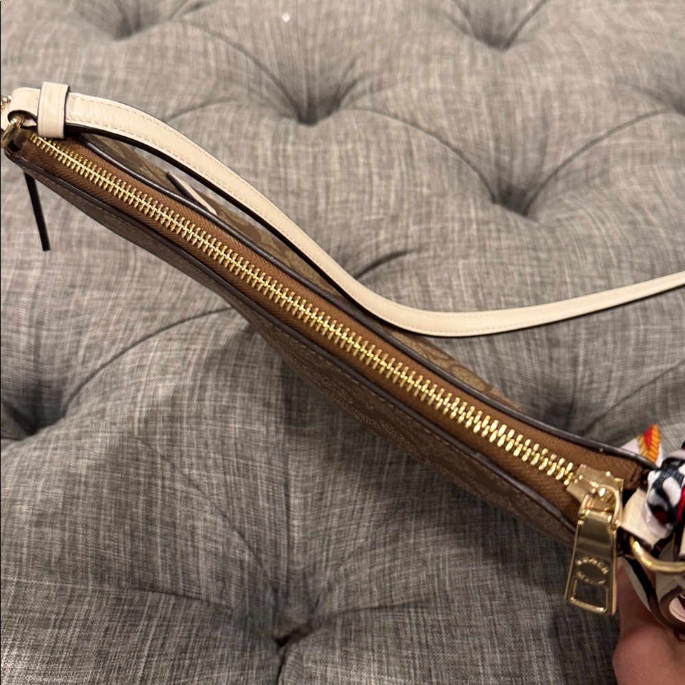 Coach Crossbody Brown Cream Rowan File Signature Bag - Picture 10 of 17